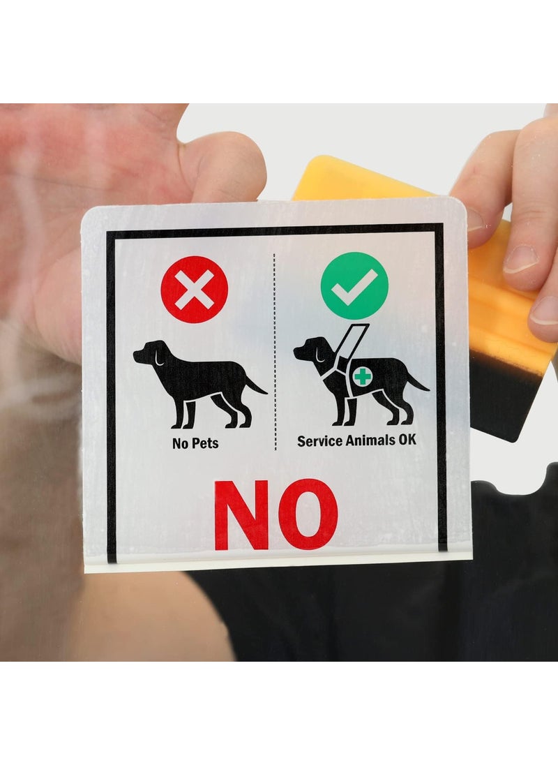 SmartSign SmartSign 8 x 5 inch No Pets  Except Trained Service Animals Glass Window Decal with Front Adhesive White Polyester Multicolor  - Image 2