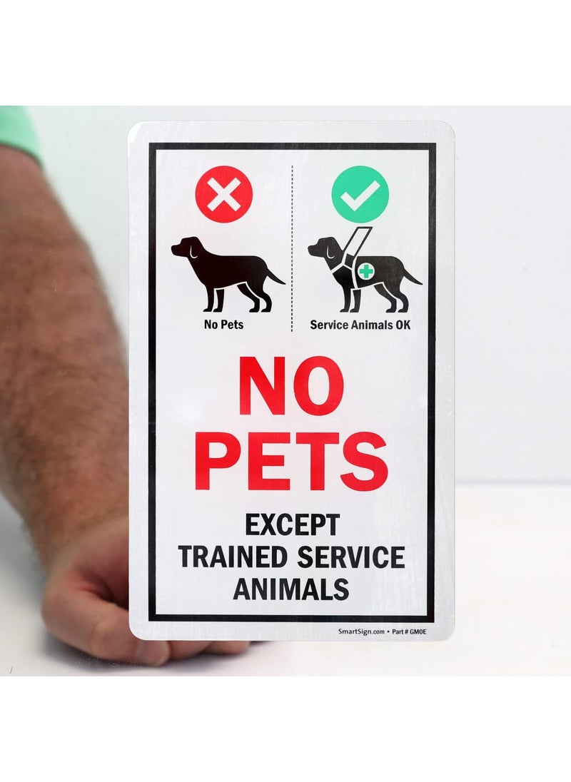 SmartSign SmartSign 8 x 5 inch No Pets  Except Trained Service Animals Glass Window Decal with Front Adhesive White Polyester Multicolor  - Image 5