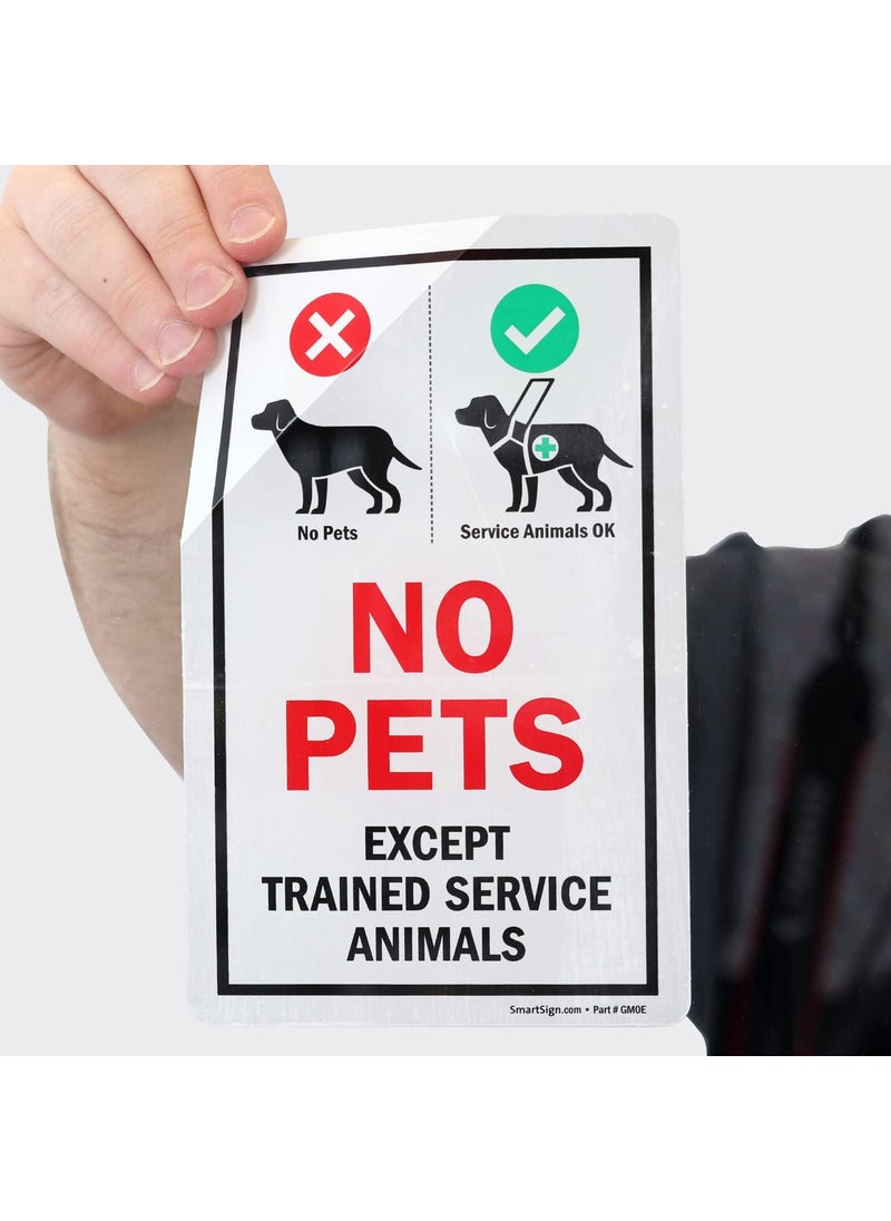 SmartSign SmartSign 8 x 5 inch No Pets  Except Trained Service Animals Glass Window Decal with Front Adhesive White Polyester Multicolor  - Image 3