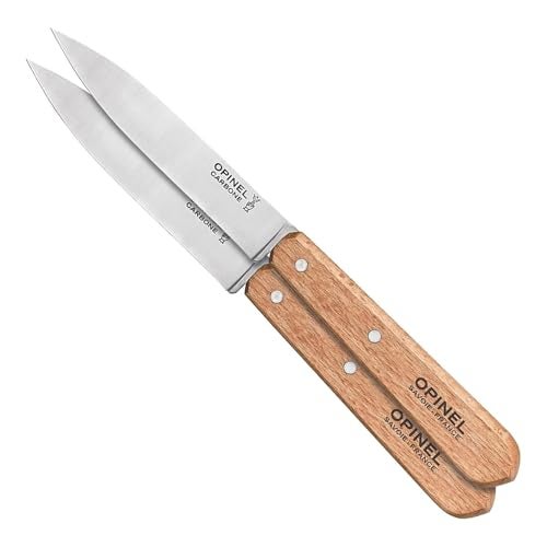 Opinel No. 102 Paring Knives 2 PIECE SET, Carbon Steel Everyday Use Prep Knives for Chopping, Peeling, Slicing, Trimming, Stabilized Sustainably Harvested Beechwood Handles, Made in France - Image 4