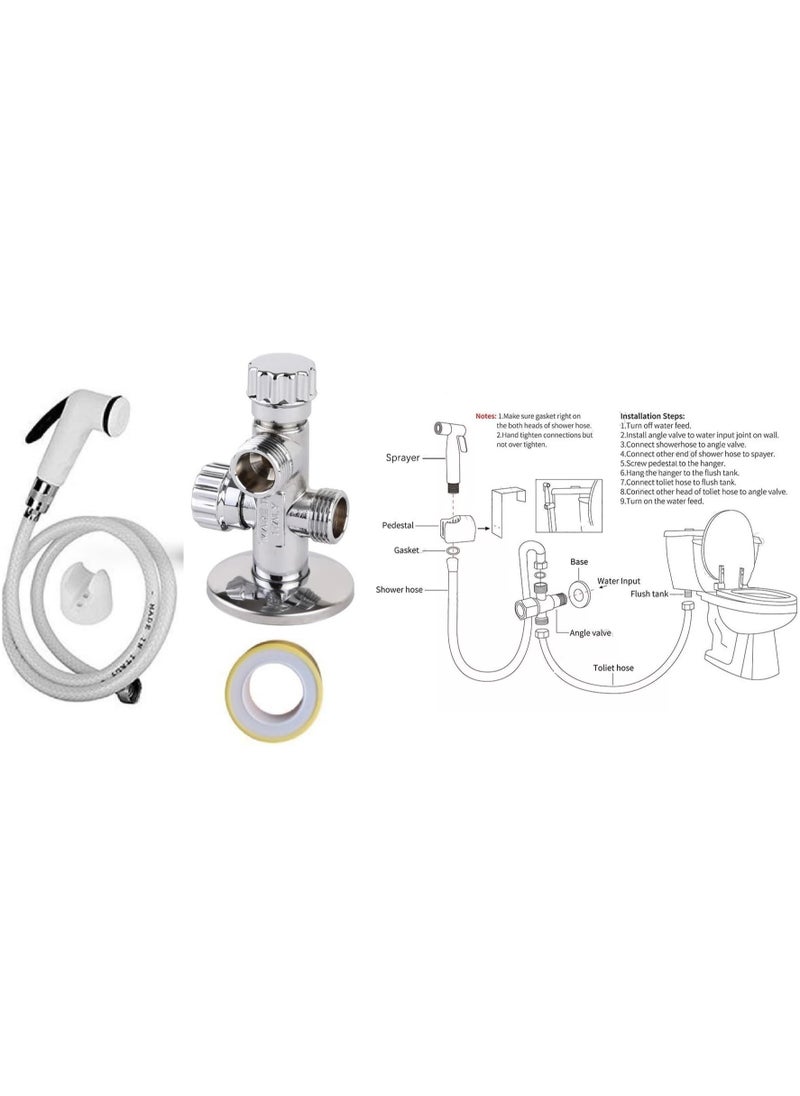 Shams Bathroom bidet with 2-way corner valve and Teflon code 600  - Image 4