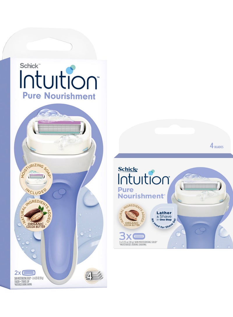 Schick Intuition Pure Nourishment Cocoa Butter Razors for Women +Razors - Image 1