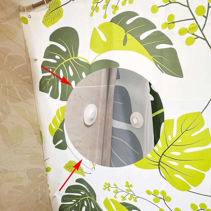 LEKUSHA Magnetic Shower Curtain Clips, Self Adhesive Splash Guard Clips, Keep Curtain Liner Closed to Wall, Stop Liner from Billowing, Prevent Water Off Floor, White, Pack of 8 - Image 2