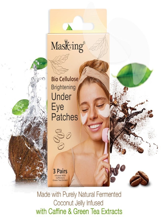 MasKing Bio Cellulose Under Eye Patches | Natural Eye Masks | Reduce Dark Circles & Puffiness | Caffeine & Green Tea Extract | Anti-Aging Treatment | 3 Pairs - Image 4