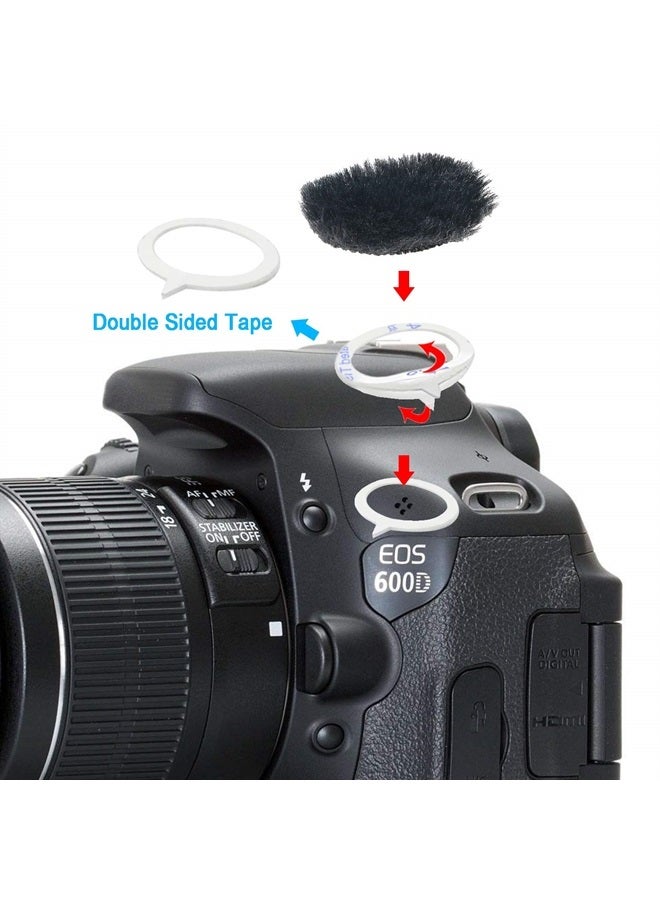 Camera Mic Windscreen Dead Cat, Furry Camera Wind Muff Wind Cover for Canon G7X Mark II,Sony,Samsung,etc DSLR Mic Outdoor Windshield (8 Pack)
