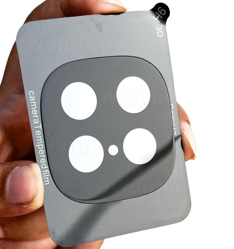 WonRia ® حزمة 1 - واقي عدسة الكاميرا الخلفية لجهاز iQOO Neo 10 5G - واقي زجاج الكاميرا [3D متميز] - أسود - Image 2