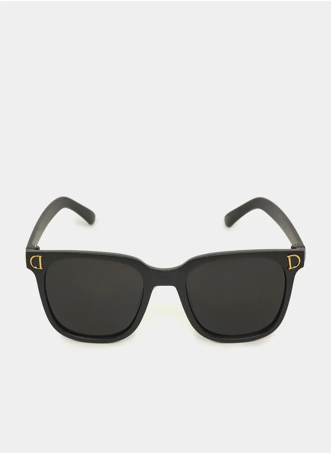 ستايلي Letter Detail Solid Square Sunglasses