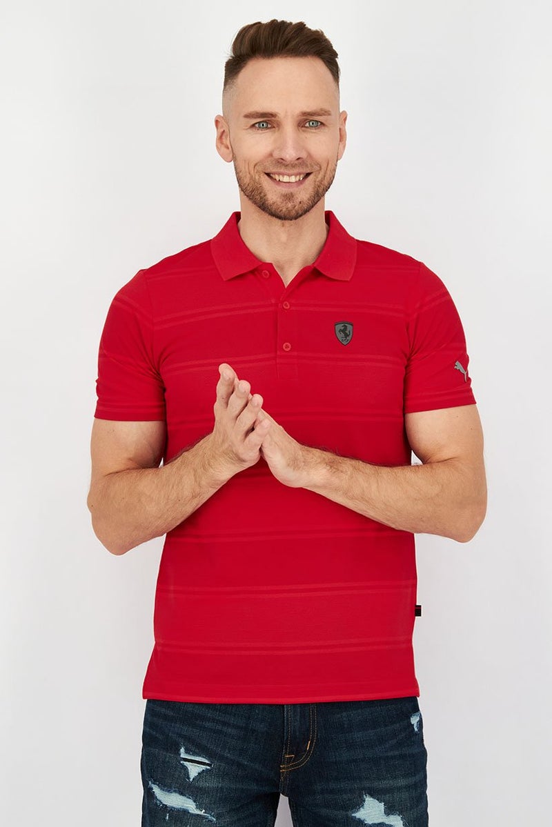 PUMA تي شيرت رياضي للرجال بأكمام قصيرة مناسب للخارج، أحمر - Image 1