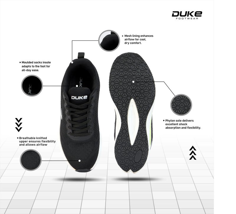 Duke Mens AeroDash Sports Shoes | Lightweight & Breathable | Ideal for Gym, Running, Jogging, Walking & Training | Comfortable and Durable Shoes for Men - Image 3