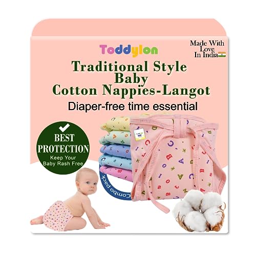 Toddylon Baby Products New Born Baby Clothes | Cloth Diapers | Langots | Nappies | Cotton | Reusable | Washable | Nappy (0-6 Months, Pack of 20) - Image 3