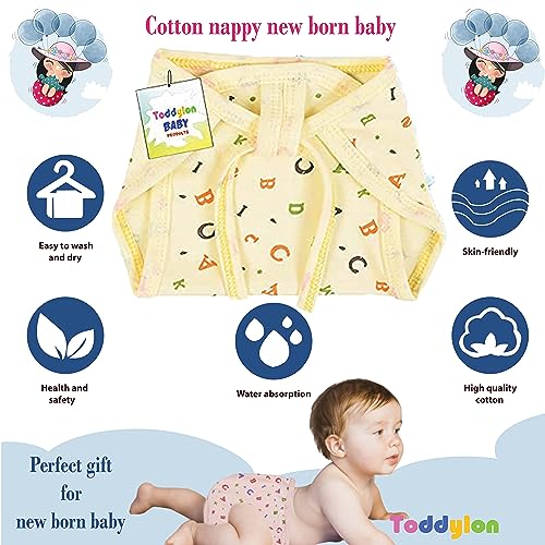 Toddylon Baby Products New Born Baby Clothes | Cloth Diapers | Langots | Nappies | Cotton | Reusable | Washable | Nappy (0-6 Months, Pack of 20) - Image 5