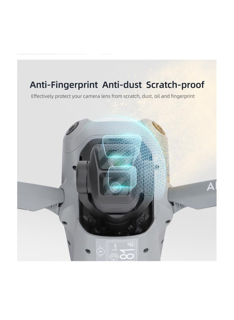 Y&D Lens Tempered Film Fit for Dji Air 3, Accessories Protective Hd Thin Transparent Lens, 9h High Hardness Glass, Light Transmission, Strength Anti-Explosion(2 Sets) - Image 5