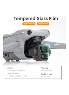 Y&D Lens Tempered Film Fit for Dji Air 3, Accessories Protective Hd Thin Transparent Lens, 9h High Hardness Glass, Light Transmission, Strength Anti-Explosion(2 Sets)  - Image 3