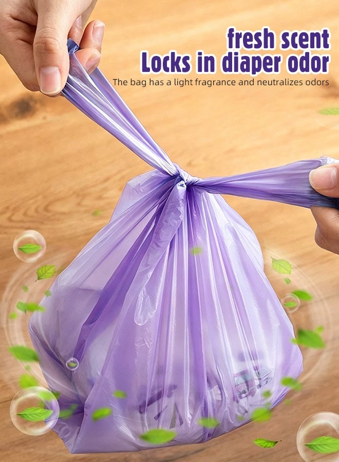 Soft Touch 200 Pcs Baby Diaper Disposal Bags, Baby Poop Bags, Scented Infant Nappy Bags with Lavender Fragrance, Disposable Odor Control Waste Bags, Vest Handle Design for Home and Travel - Image 5