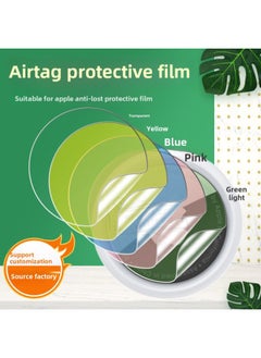 Apple Airtag Protective Film Locator Tracker Anti-lost Device Keychain Air Tag Hydraulic Film Applicable-Color:AirTag(10 Front Membrane +10 Back Membrane)-Dimensions:TPU Protective Film (blue)