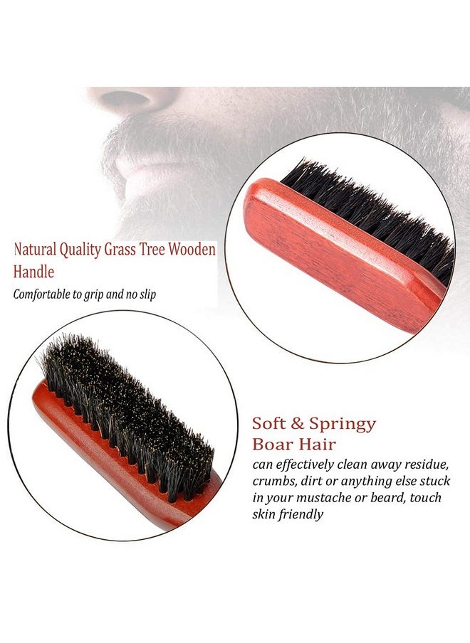 Premium 100% Boar Bristle Beard Brush With Grass Tree Wooden Handle, Straightens And Promotes Beard Growth, Works With Beard Oils And Balms, For Healthy & Stylish Beard