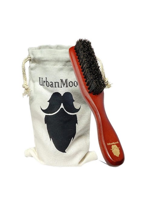Premium 100% Boar Bristle Beard Brush With Grass Tree Wooden Handle, Straightens And Promotes Beard Growth, Works With Beard Oils And Balms, For Healthy & Stylish Beard