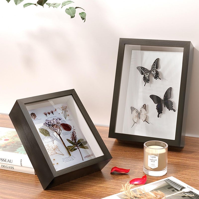 WINBOB Shadow Box Display Case Frame, 4 x 6 inches, Memory Case for Photos, Medals, Crafts, Black (Black, 4x6) - Image 2