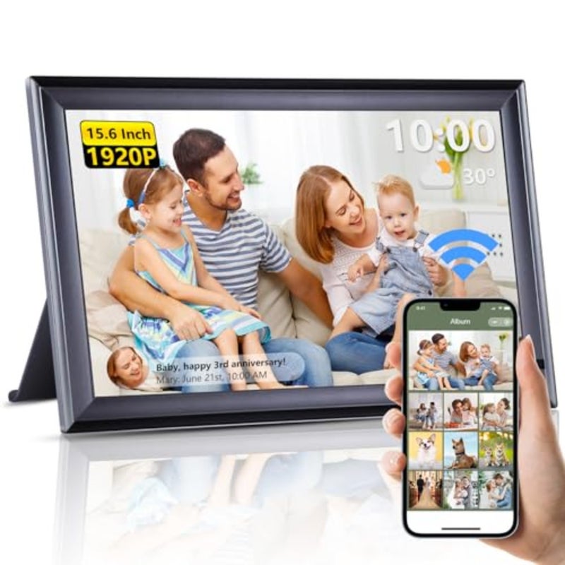 Frameo WiFi Digital Photo Frame, Electronic Picture Frame Motion Sensor Auto-Wake, IPS HD Touch Screen, Auto-Rotate, Instantly Share Photos Videos from Anywhere, Wall Mountable - Image 1