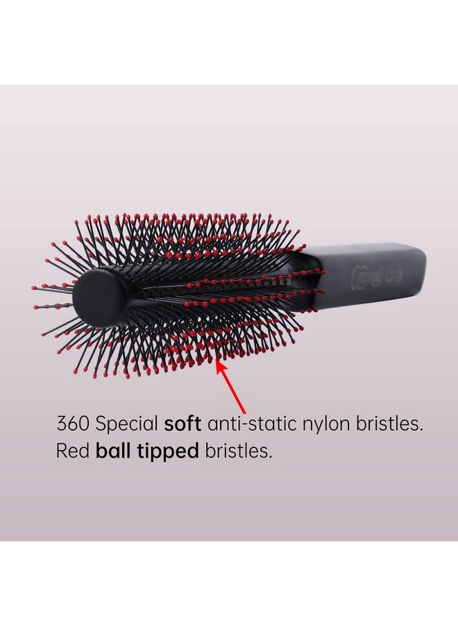 Perfehair Small Round Hair Brush For Blow Drying Short Thin Fine Hair Wooden Styling Blowout Roller Hairbrush With Soft Nylon Bristles Both For Men & Women 1.4 Inch  - Image 5
