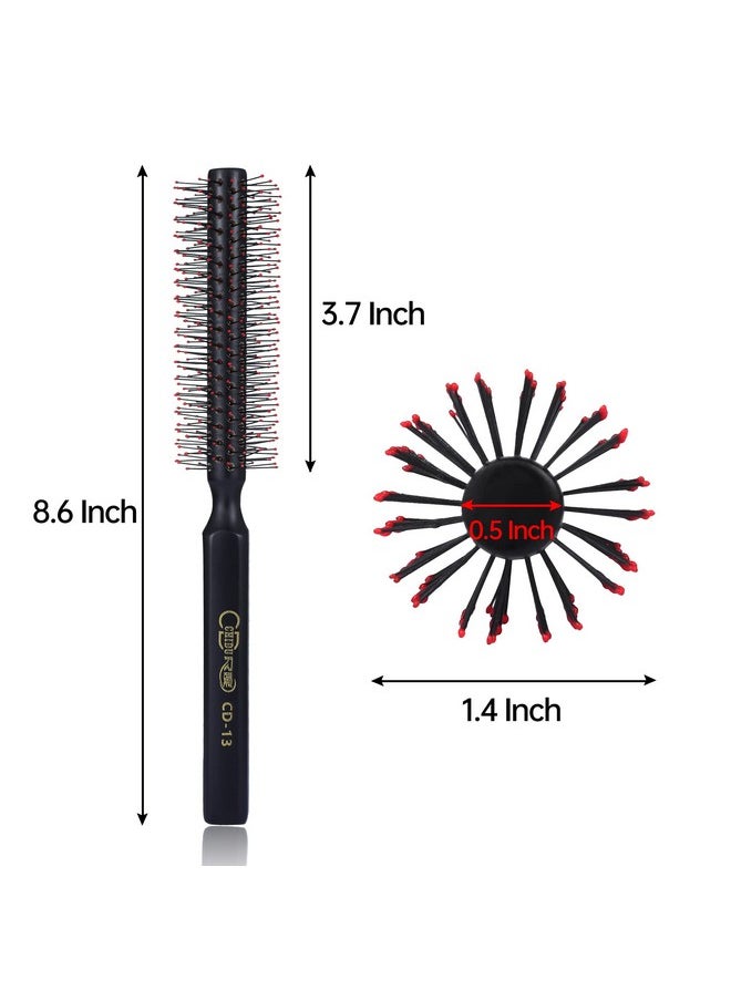 Perfehair Small Round Hair Brush For Blow Drying Short Thin Fine Hair Wooden Styling Blowout Roller Hairbrush With Soft Nylon Bristles Both For Men & Women 1.4 Inch  - Image 3