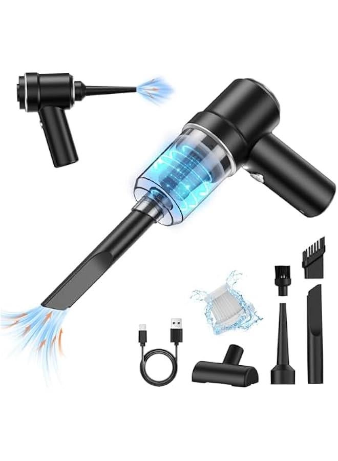 TRASSLE Mini Handheld Vacuum,Cordless Vacuum Cleaner, Small Car Vacuum with LED, Electric Air Duster & Vacuum Cleaner 2 in 1 Rechargeable, Portable Vacuum Cleaner for Home, Office and Car Cleaning - Image 1