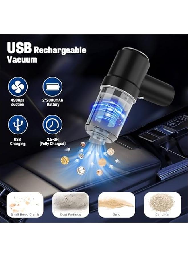 TRASSLE Mini Handheld Vacuum,Cordless Vacuum Cleaner, Small Car Vacuum with LED, Electric Air Duster & Vacuum Cleaner 2 in 1 Rechargeable, Portable Vacuum Cleaner for Home, Office and Car Cleaning - Image 3