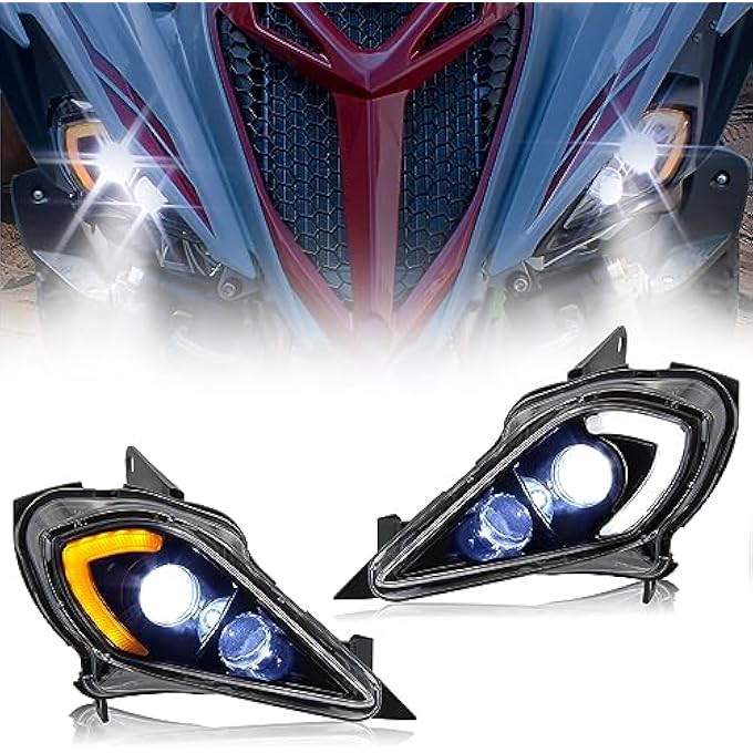 KATIMOTO Led Headlights Kit HighLow Beam Head Lights Turn Signal Lights Drl Lights For Yamaha Yfz 450 Yfz450R Yfz450X Wolverine 450 350 Raptor 250 350 Raptor 700 20062022 Accessories 2Pcs - Image 1