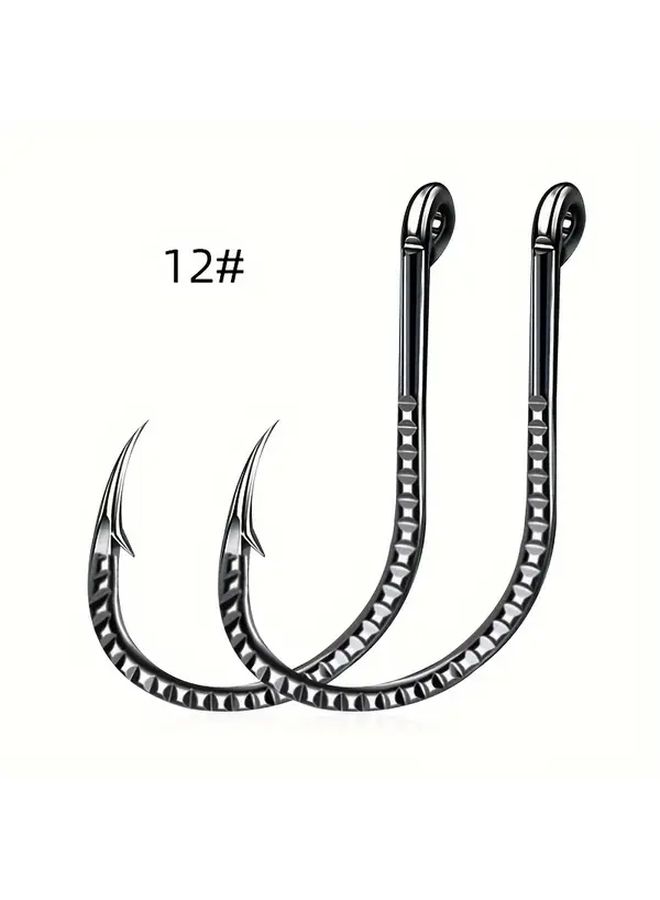 30 Pieces Size 10 Carbon Steel Fishing Hooks Dragon Scale Barb Design Superior Grip Tackle Silver - Image 3