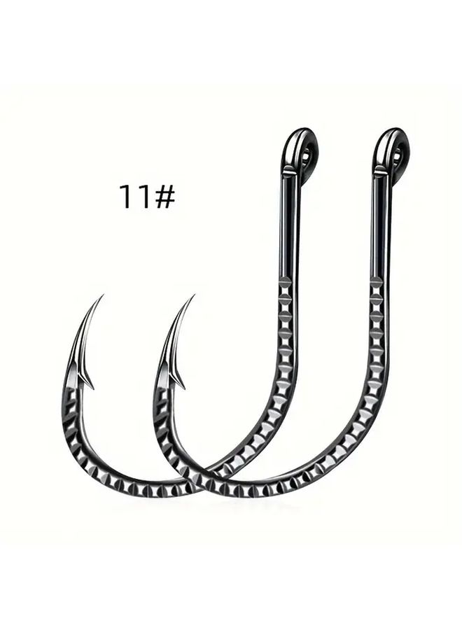 30 Pieces Size 10 Carbon Steel Fishing Hooks Dragon Scale Barb Design Superior Grip Tackle Silver - Image 5