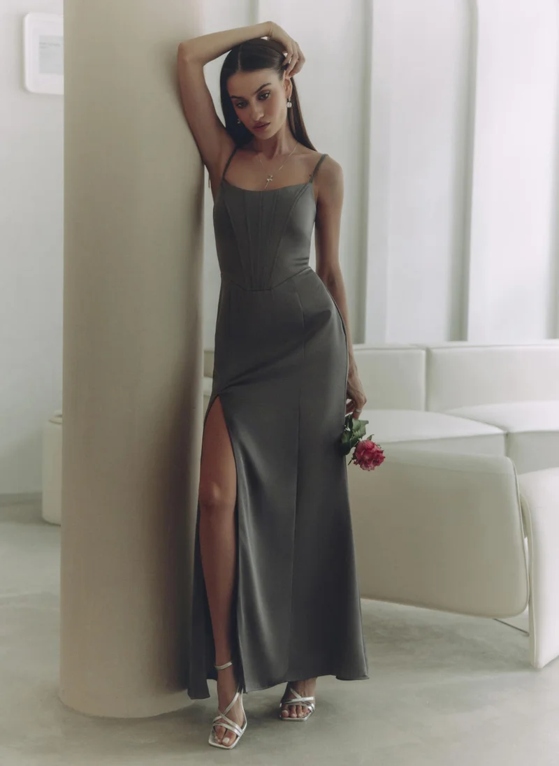 Lichi Maxi dress with corset bodice