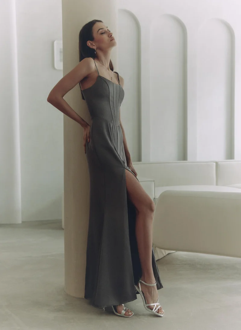 Lichi Maxi dress with corset bodice