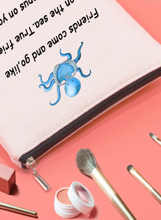 جي اكس جي زد اس او حقيبة مكياج على شكل أخطبوط للصداقة من JXGZSO، تلتصق بها الصديقات الحقيقيات كالأخطبوط على وجهك، حقيبة مستحضرات تجميل مبتكرة، هدية مثالية لأفضل صديقة (أخطبوط الصديق المفضل) - Image 4