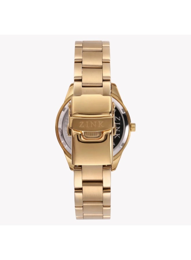 زنك ساعة زينك النسائية الذهبية المصنوعة من الفولاذ المقاوم للصدأ | ZK128L2SS-59 - Image 4