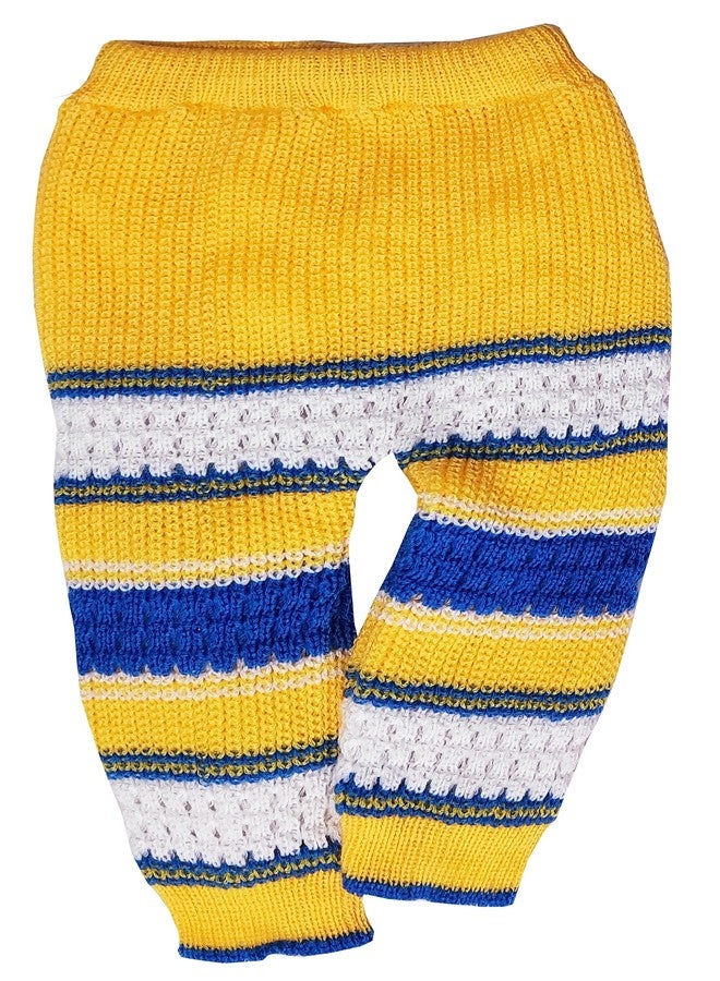 little PANDA Baby Sweater for Baby Boys & Baby Girls Woollen Full Sleeves, V Neck Sweater Top, Bottom, Cap & Booties Set (12-18 Months, Yellow) - Image 4