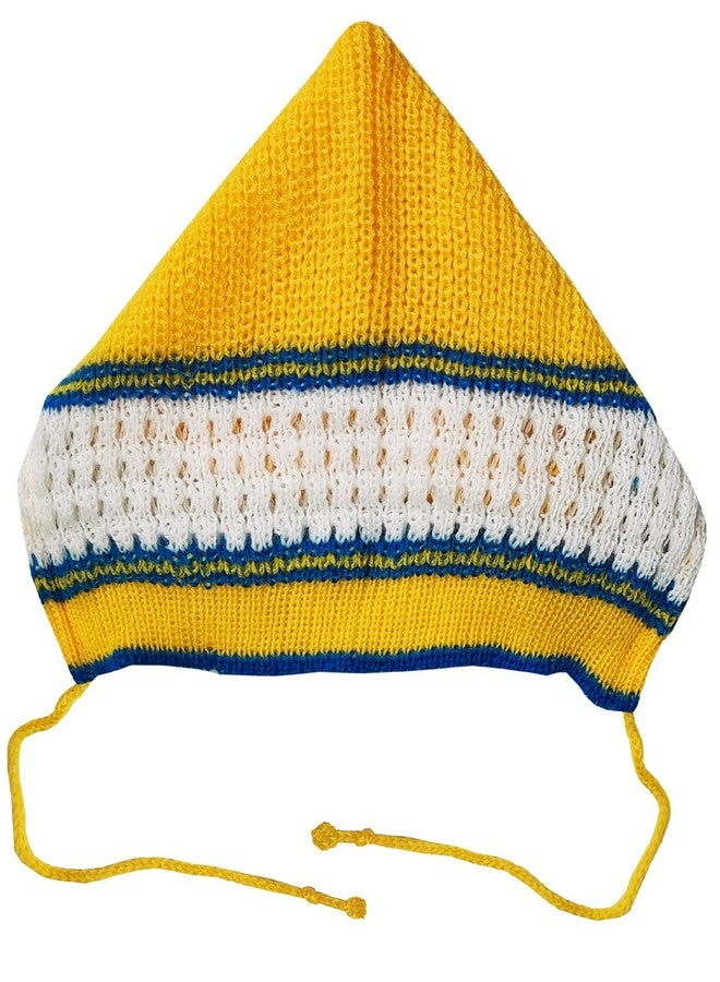 little PANDA Baby Sweater for Baby Boys & Baby Girls Woollen Full Sleeves, V Neck Sweater Top, Bottom, Cap & Booties Set (12-18 Months, Yellow) - Image 5