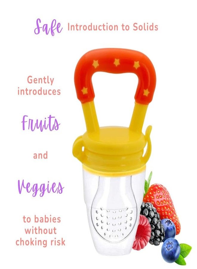 Progeny Silicone Fruit/Food Nibbler | Soft Teether for Baby with Extra Mesh | for Infants (Sunset) - Image 5