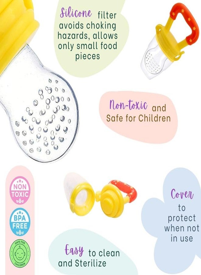 Progeny Silicone Fruit/Food Nibbler | Soft Teether for Baby with Extra Mesh | for Infants (Sunset) - Image 3