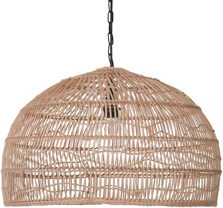 Kouboo KOUBOO Open Weave Rattan Cane Rib Dome Hanging Ceiling Lamp Modern Mount  Pendant Ceiling Lights Fixtures for Kitchen Hallway Bedroom One Size Wheat  - Image 1