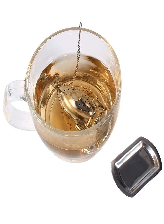 Chazcool Stainless Steel Tea Strainer, Rocket Ship Tea Infuser with Chain, Rocket Shape Loose Tea Filter for Leaf Herbal Spice Brewing Steeping Home Teaware Accessories - Image 2