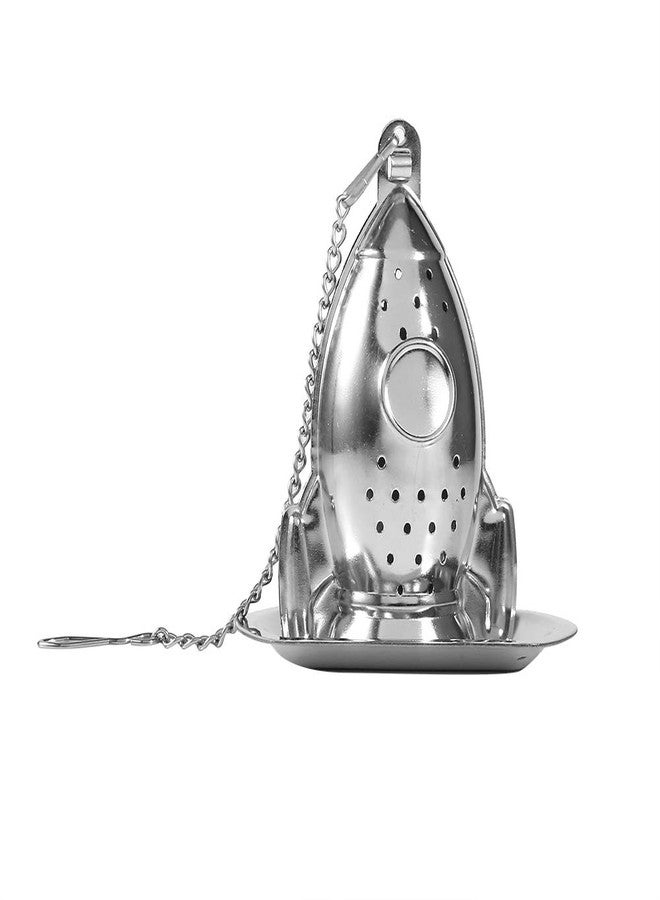 Chazcool Stainless Steel Tea Strainer, Rocket Ship Tea Infuser with Chain, Rocket Shape Loose Tea Filter for Leaf Herbal Spice Brewing Steeping Home Teaware Accessories - Image 1