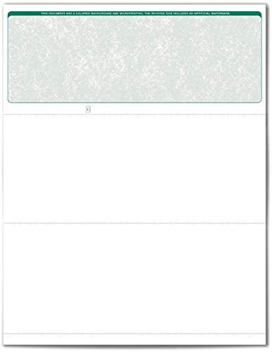 VersaCheck ValueChex Secure Paper Form 1000 - Green Classic - 500 Sheets - Image 1