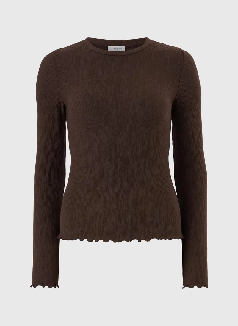ماتلان Chocolate Long Sleeve Mesh Top