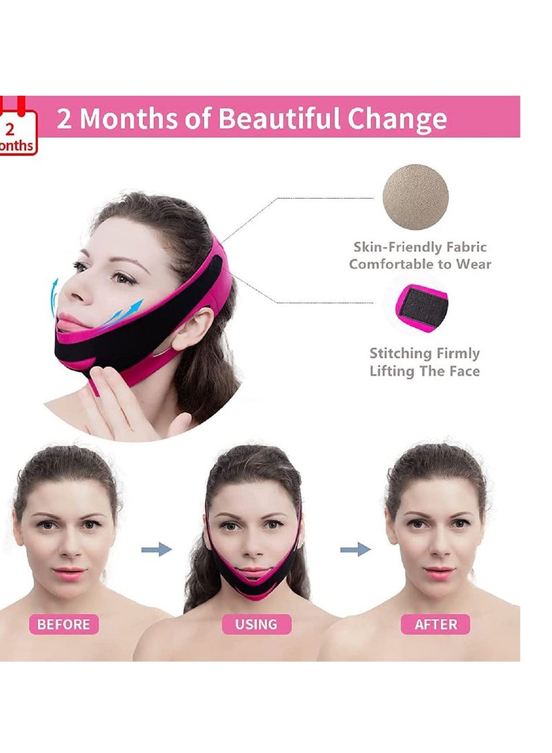 SYOSI V mask double chin reducer lifting and slimming masks, Chin up Contour Lifting Firming Moisturizing Mask All Night,Silicone V-Line Lifting Patches - Image 4