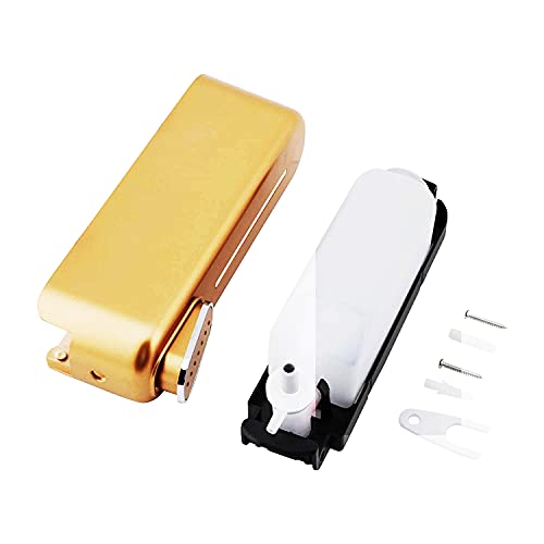 BATH GURU Abs Wall Mounted Shampoo Sanitizer Lotion Hand Dish Wash Gel Liquid Soap Dispenser for Bathroom Kitchen Pack of 2 (350 Ml, Black & Gold) - Image 3