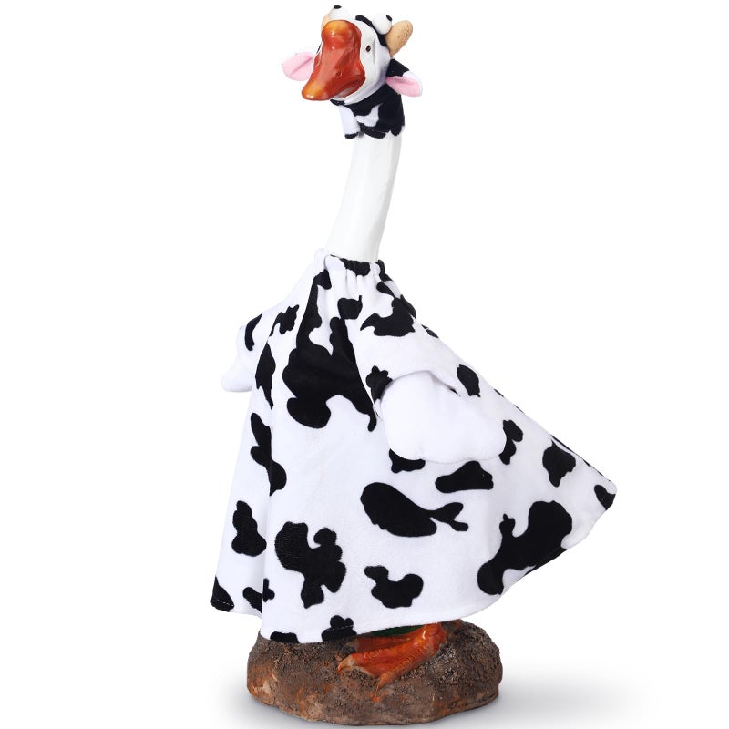 Cutecrop Cow Goose Outfit Clothes for 23" High Cement or Plastic Goose Lawn Clothing Porch Garden Costume - Image 1