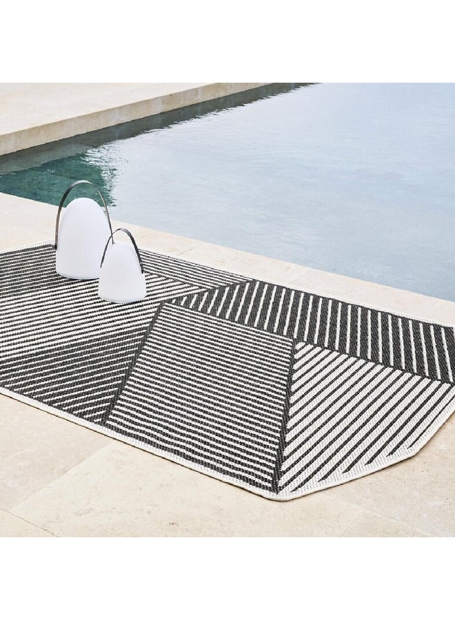 atmosphera Stripe Pattern Decorative Rectangular Indoor/Outdoor Rug Black and White 160 x 230 cm 194304 - Image 3