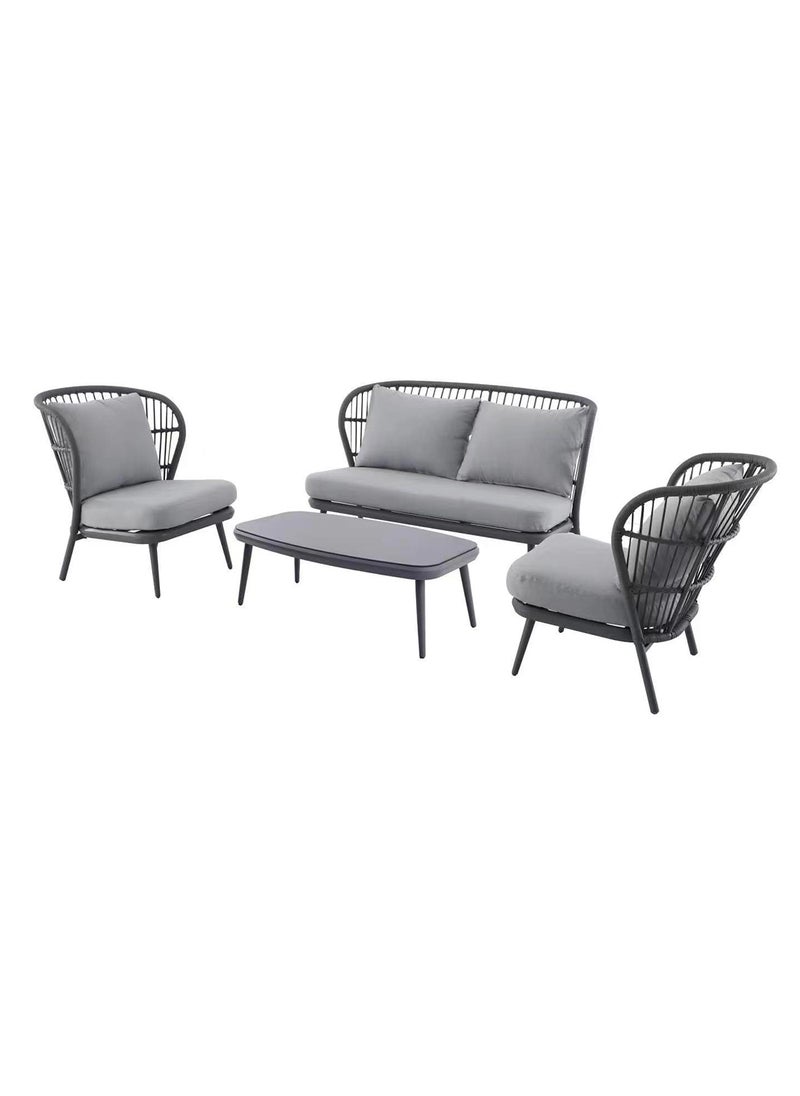 Oasis Casual - Outdoor 4 Seater Grey Rope Style Sofa Set - Image 1