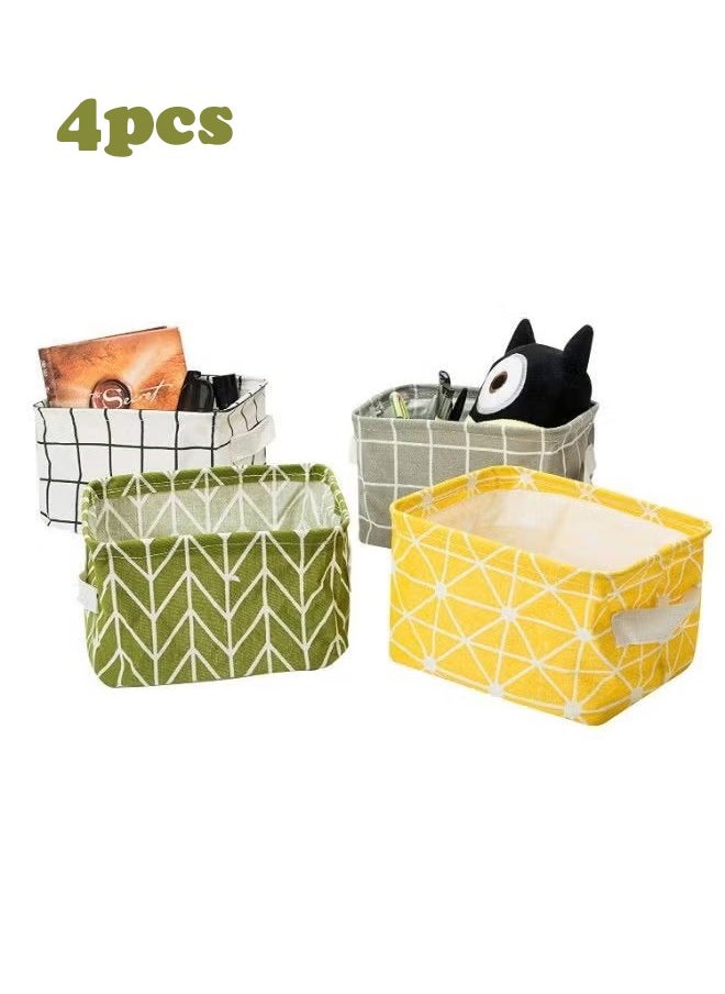 Generic 4 Pieces Foldable Storage Basket Set - Waterproof Oxford Fabric Collapsible Design for Clothes, Lingerie, Toys & Household Clutter - 4 Colors, Space-Saving Organizer for Closet, Bathroom  - Image 2
