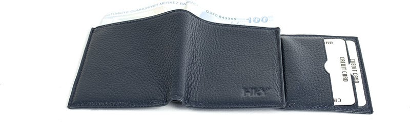 HKY Genuine Leather Men's Wallet and Belt Set - Image 4